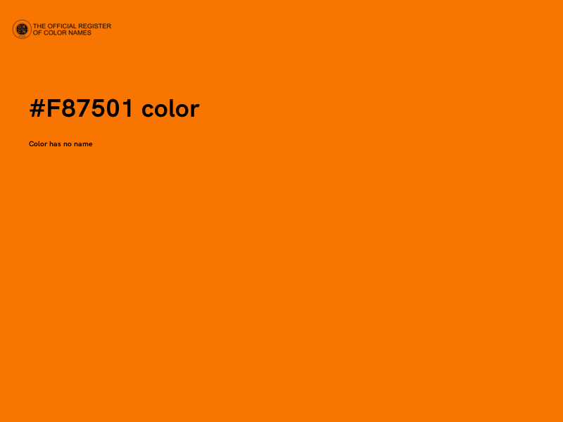 #F87501 color image