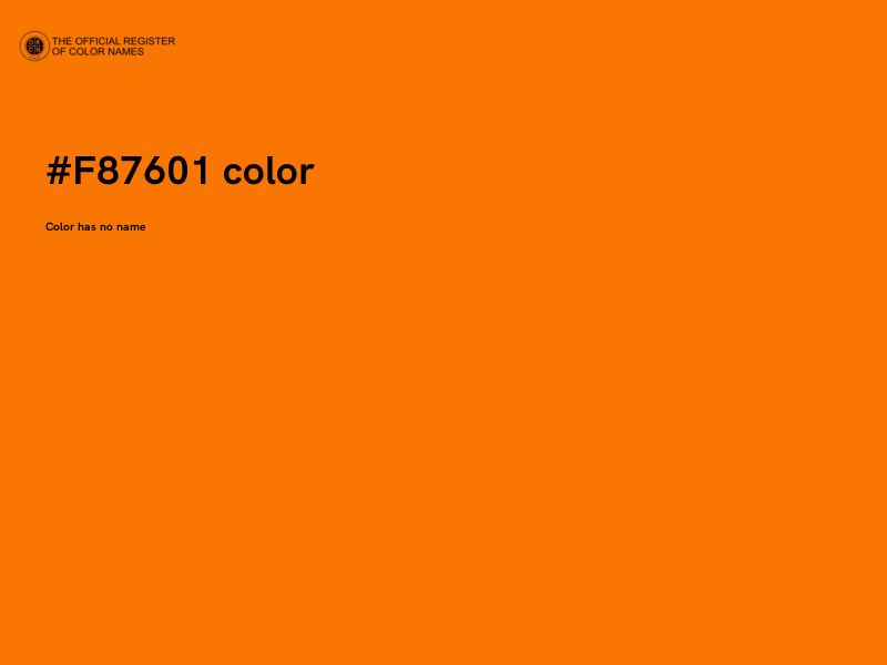 #F87601 color image