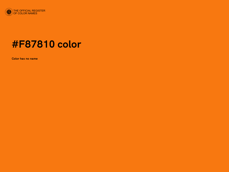 #F87810 color image