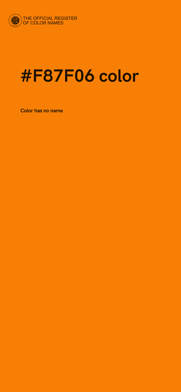 #F87F06 color image
