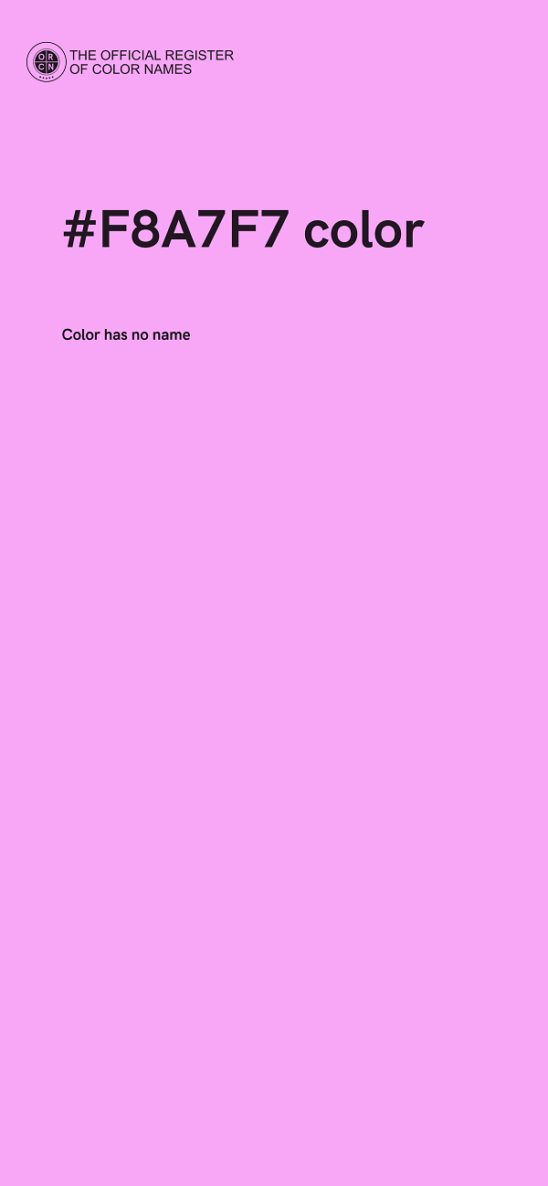 #F8A7F7 color image