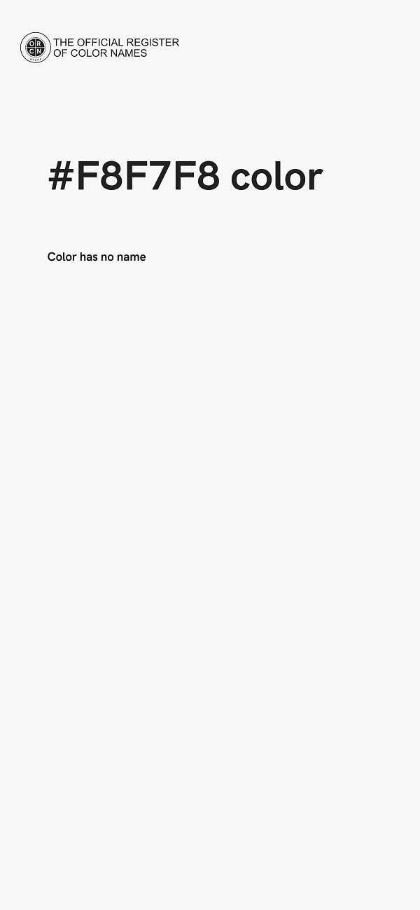 #F8F7F8 color image