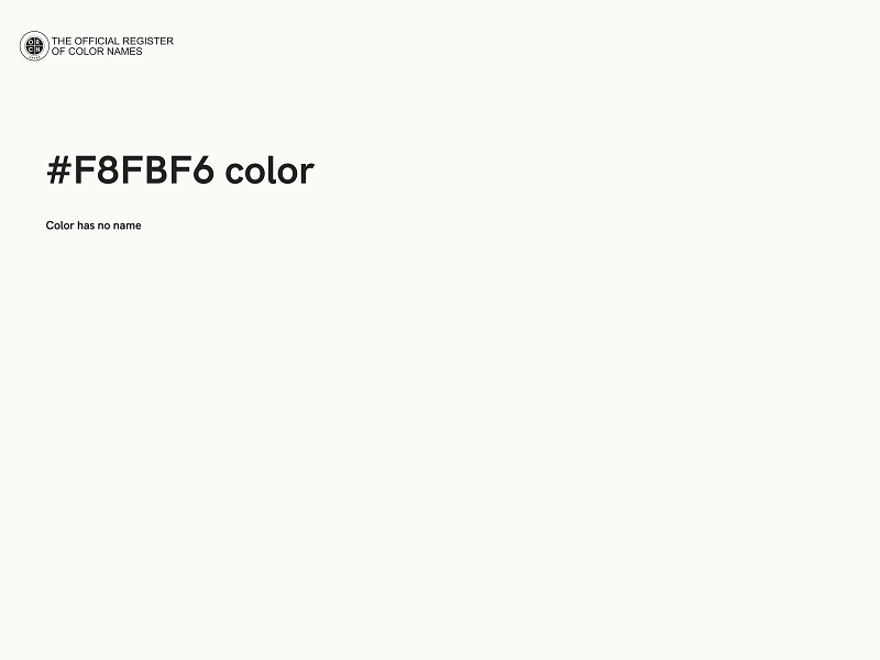 #F8FBF6 color image