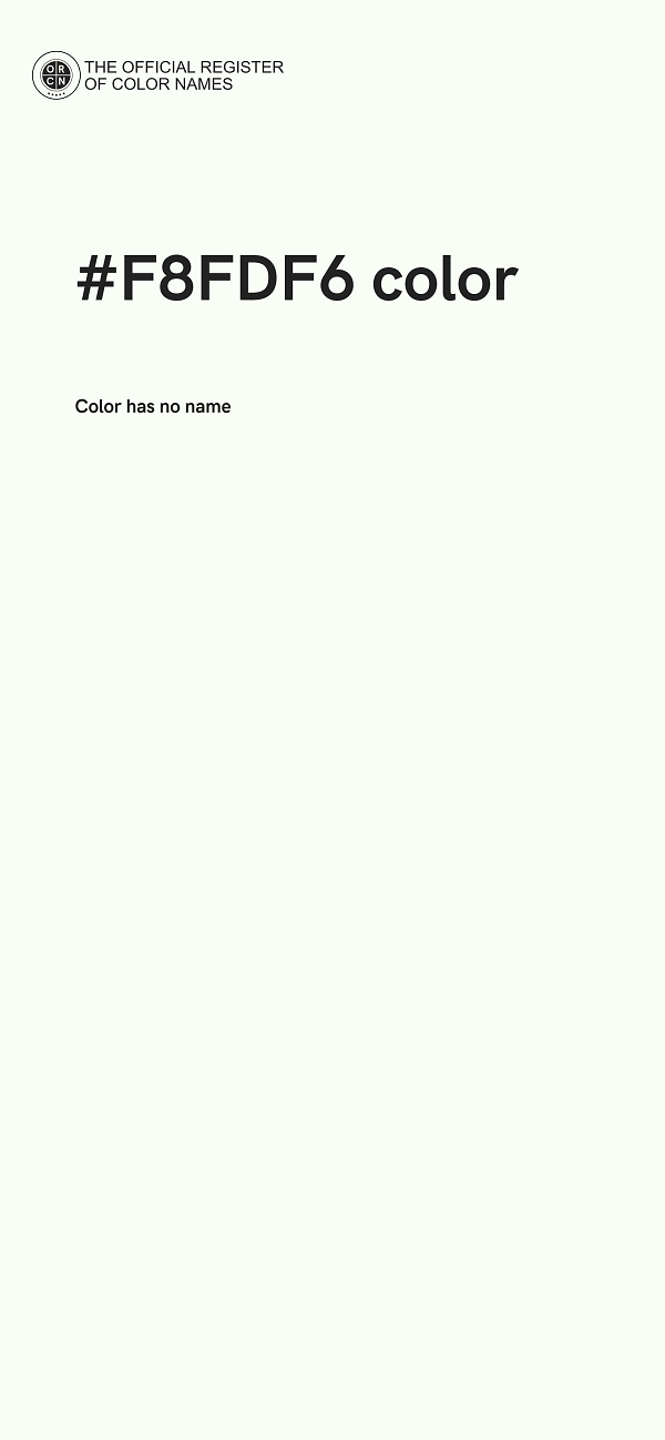#F8FDF6 color image