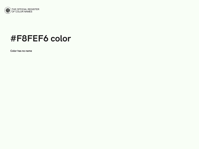 #F8FEF6 color image