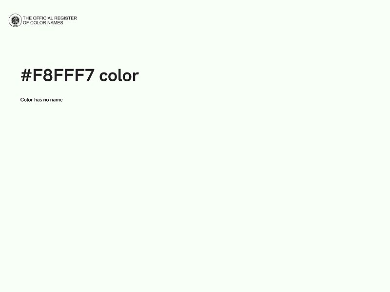 #F8FFF7 color image