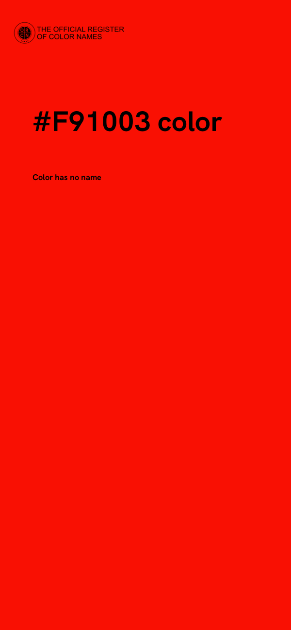 #F91003 color image