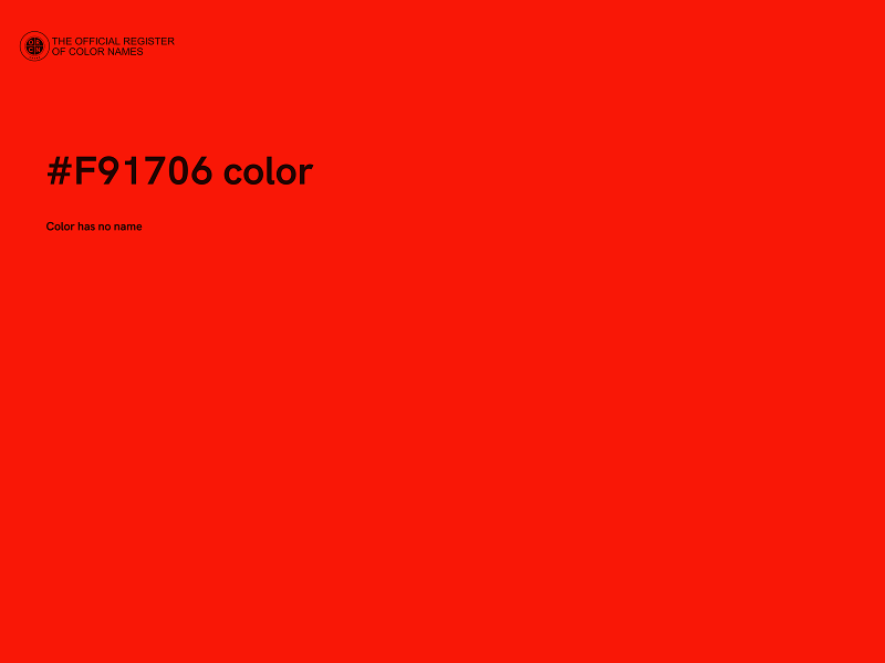 #F91706 color image