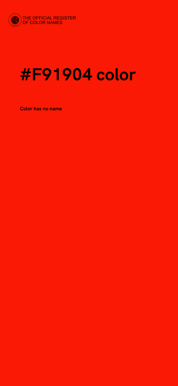 #F91904 color image