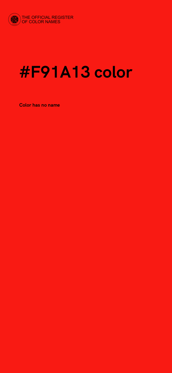 #F91A13 color image