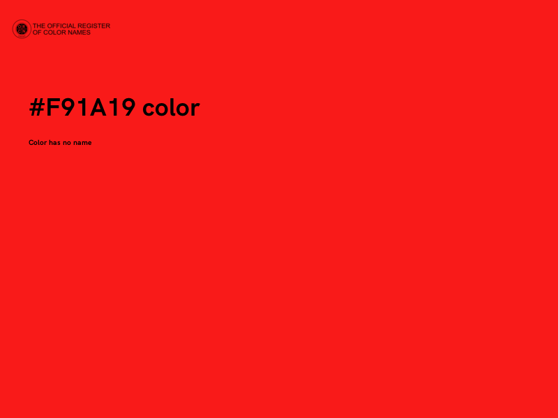 #F91A19 color image
