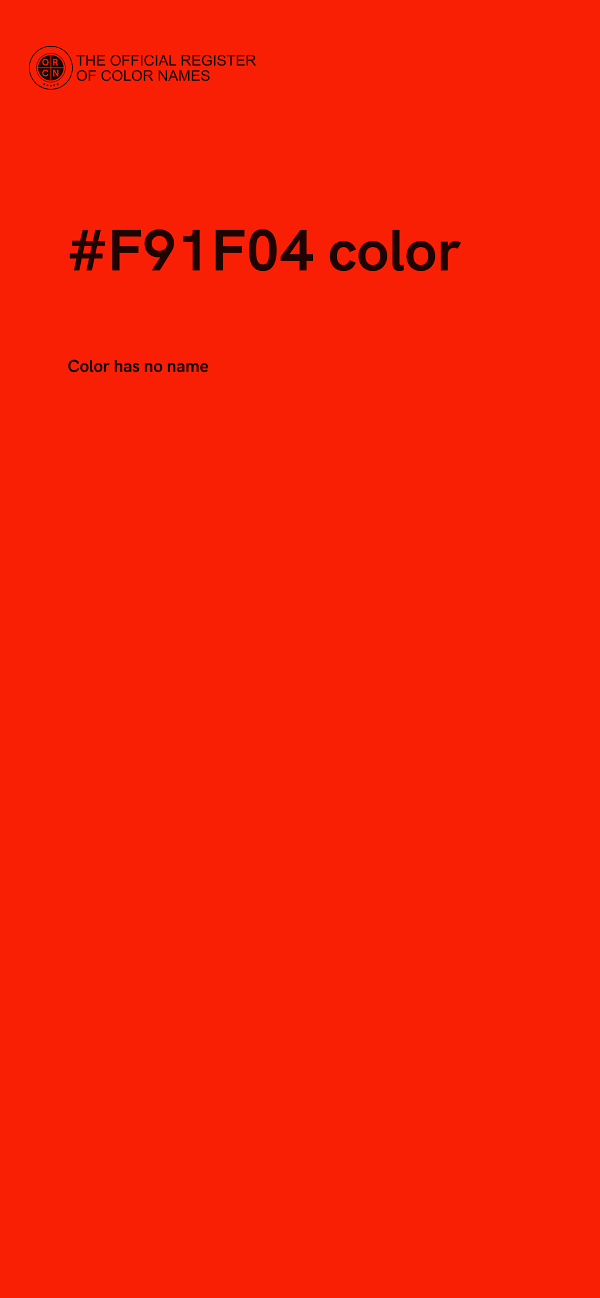 #F91F04 color image