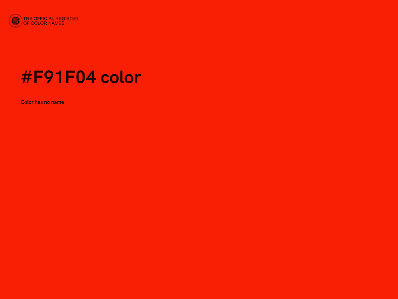 #F91F04 color image