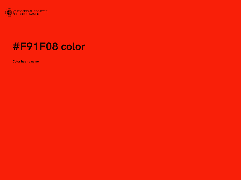 #F91F08 color image