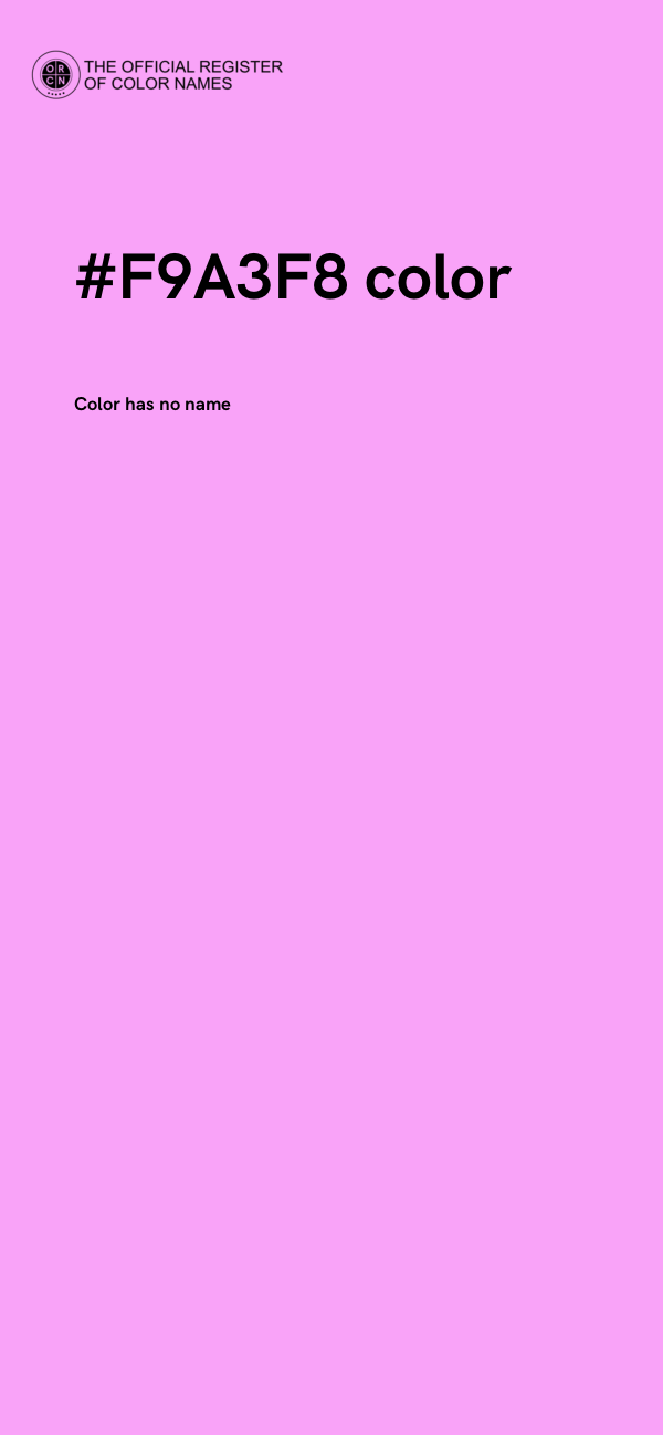#F9A3F8 color image