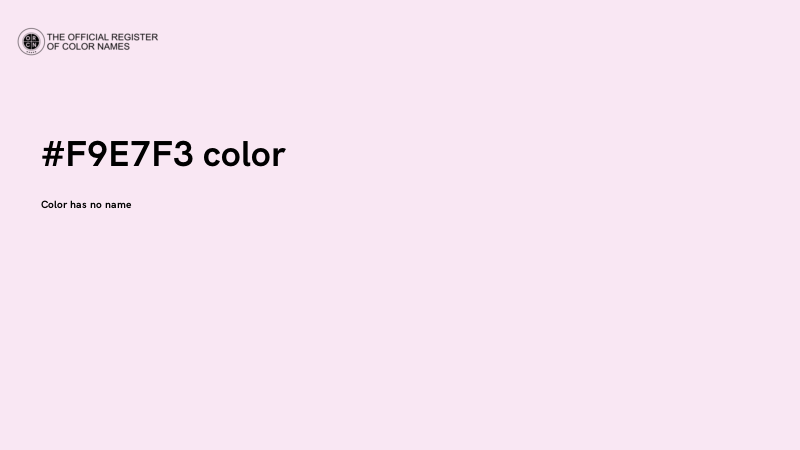 #F9E7F3 color image