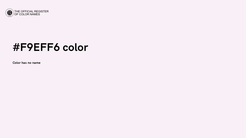 #F9EFF6 color image
