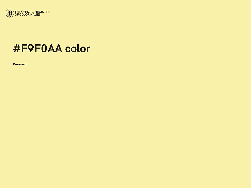 #F9F0AA color image