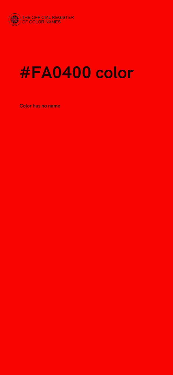 #FA0400 color image