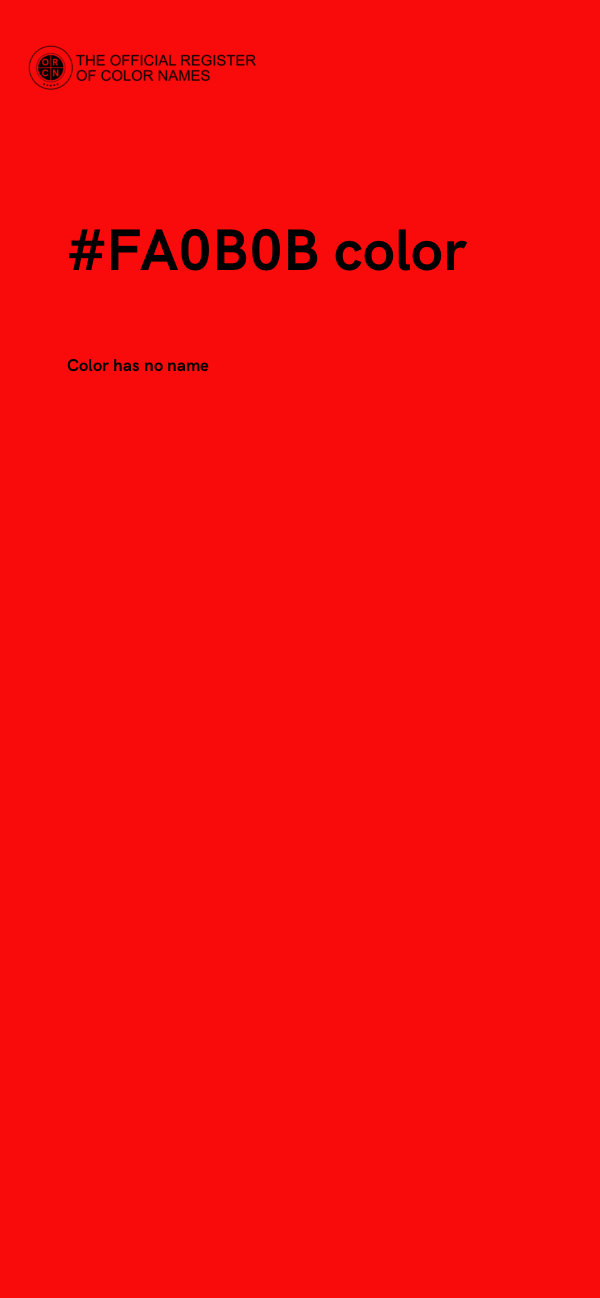 #FA0B0B color image