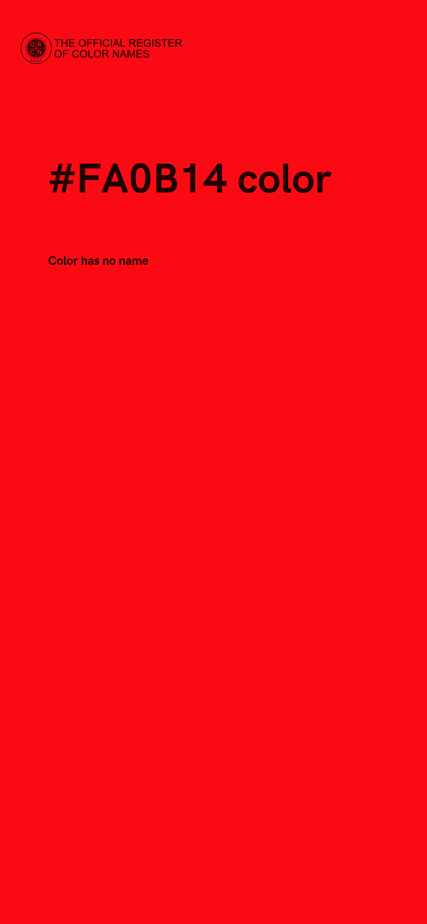 #FA0B14 color image