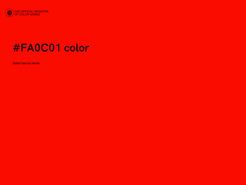 #FA0C01 color image