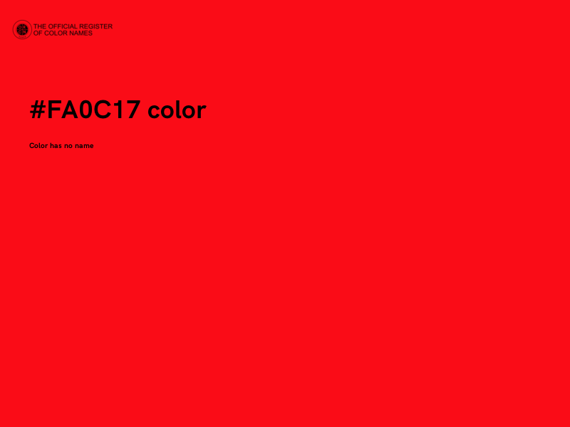 #FA0C17 color image