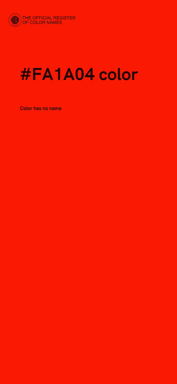 #FA1A04 color image