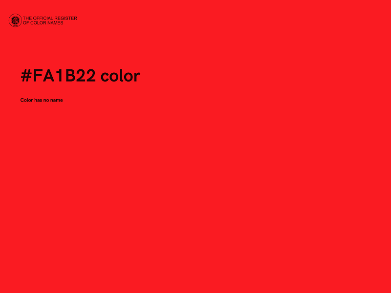 #FA1B22 color image