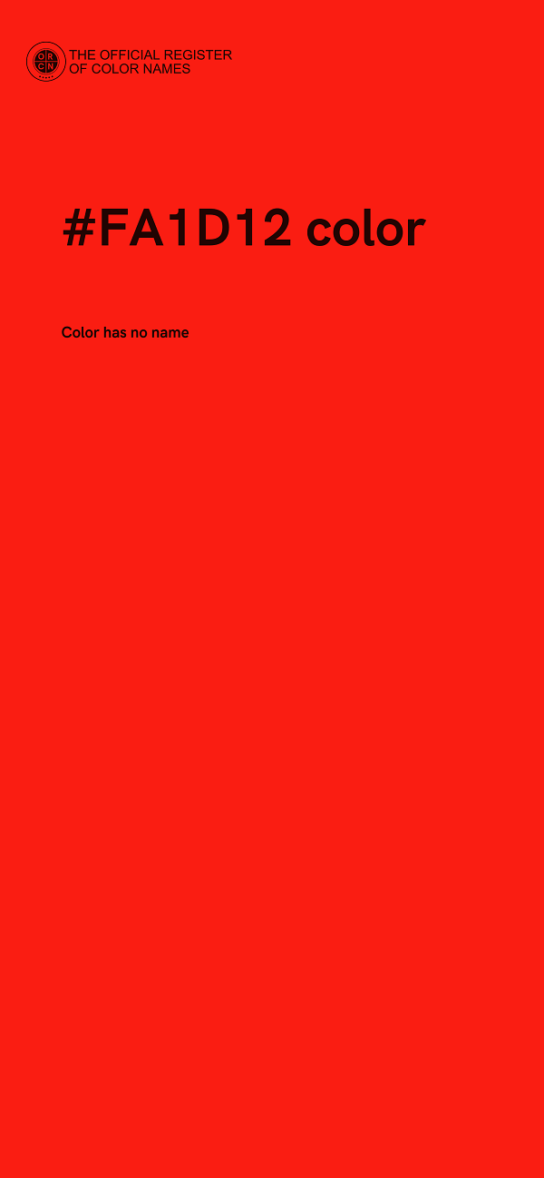 #FA1D12 color image