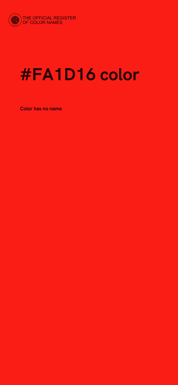 #FA1D16 color image