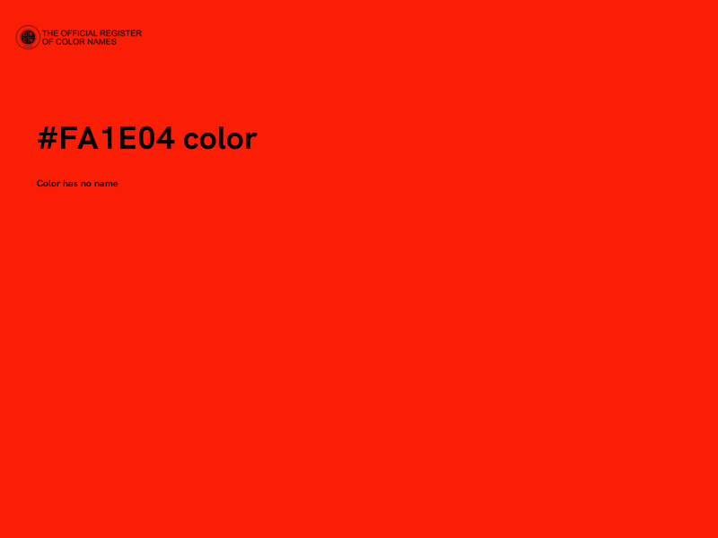 #FA1E04 color image