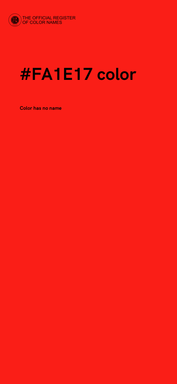#FA1E17 color image