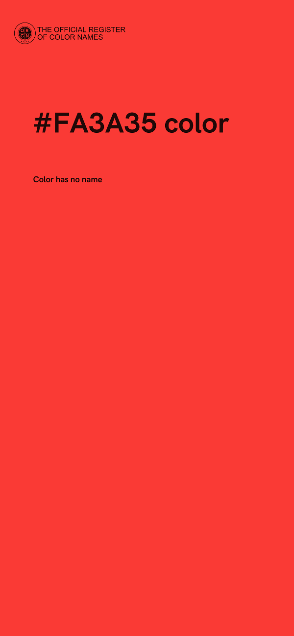 #FA3A35 color image