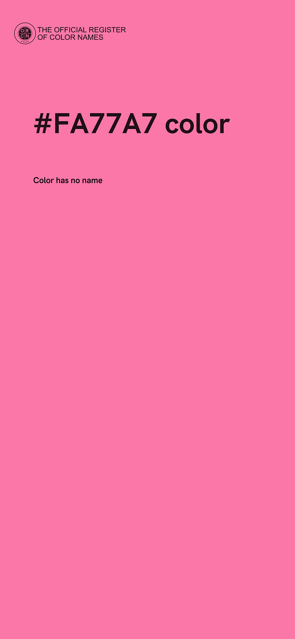#FA77A7 color image