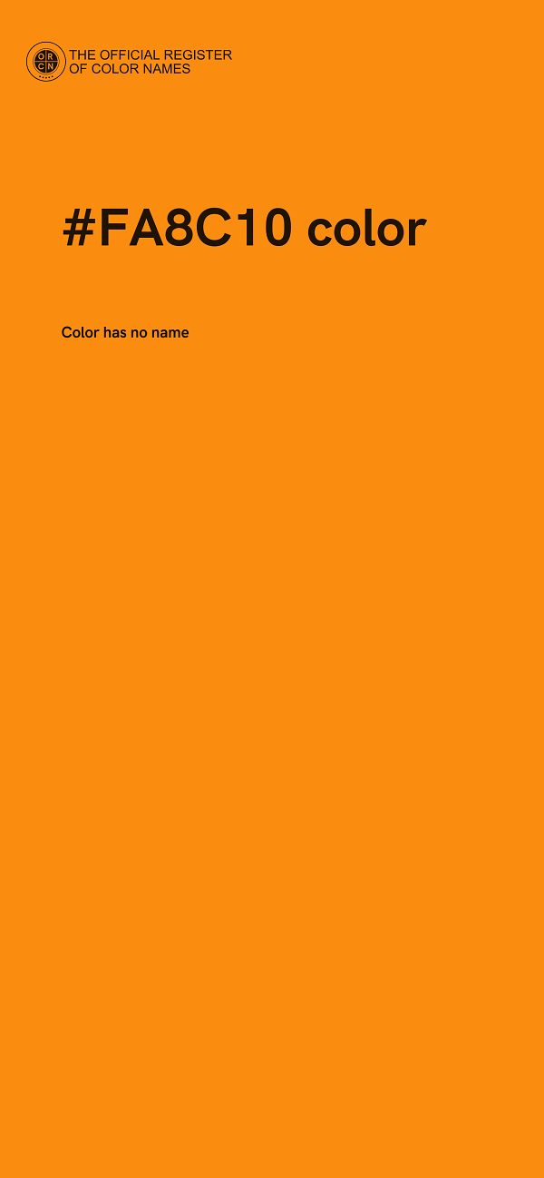 #FA8C10 color image