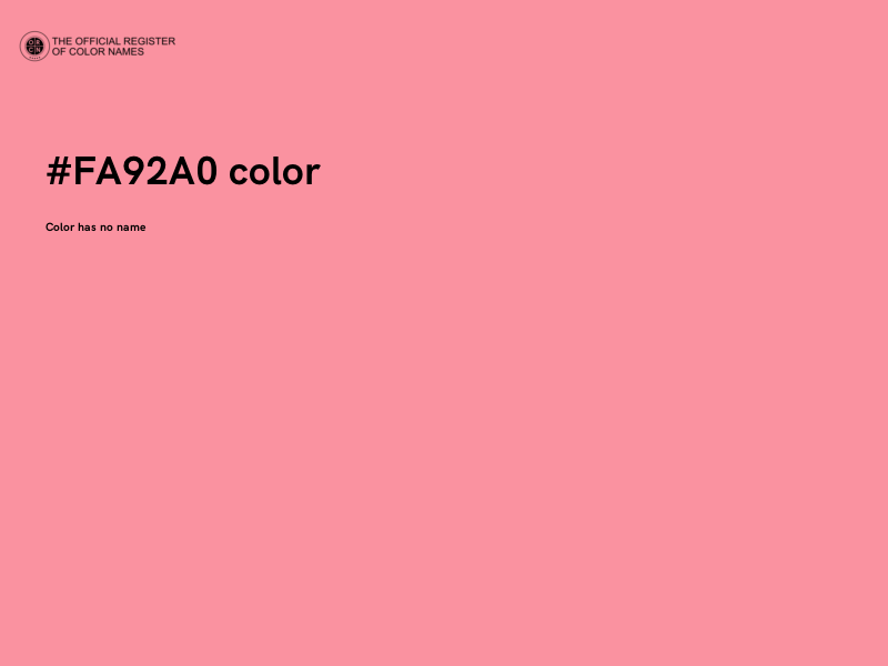 #FA92A0 color image
