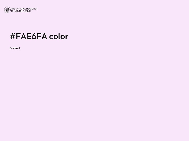 #FAE6FA color image