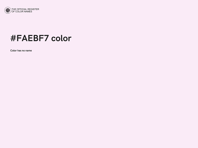 #FAEBF7 color image