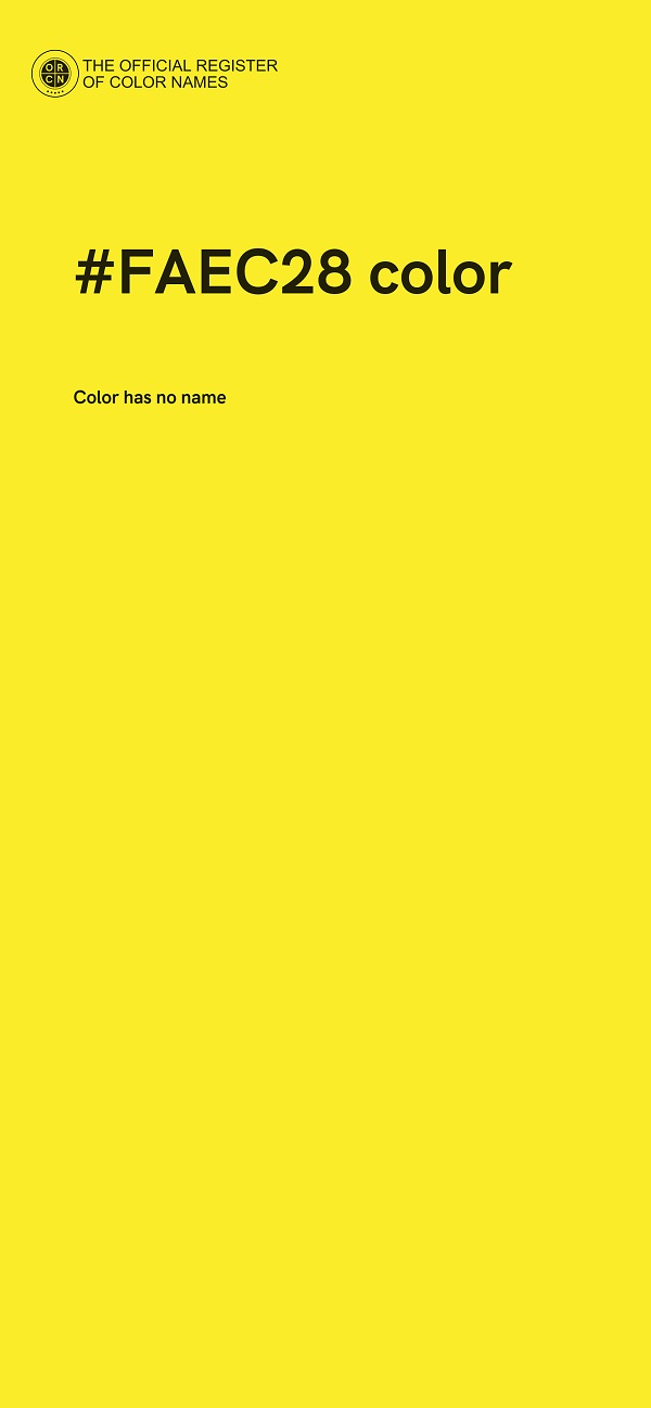 #FAEC28 color image