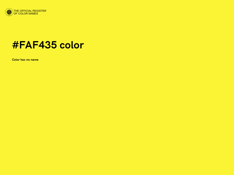 #FAF435 color image