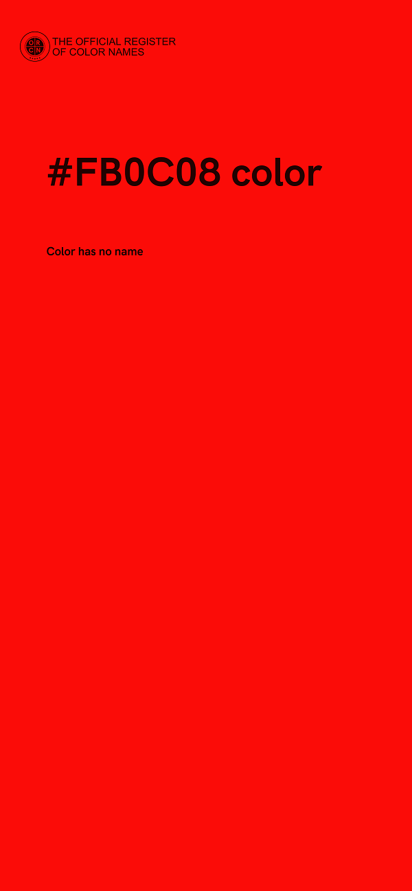 #FB0C08 color image