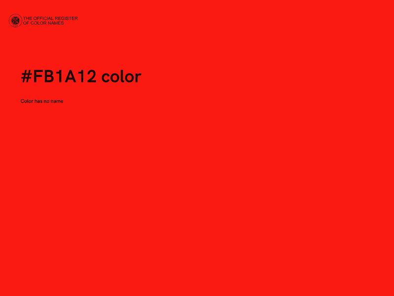 #FB1A12 color image