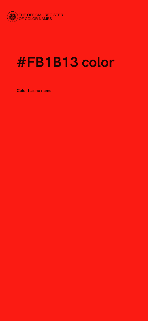 #FB1B13 color image