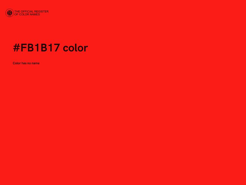 #FB1B17 color image