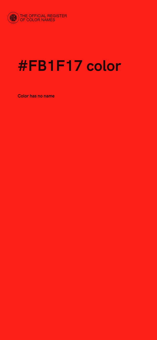 #FB1F17 color image