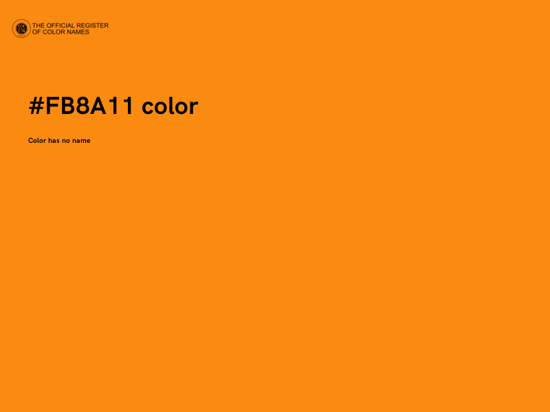 #FB8A11 color image