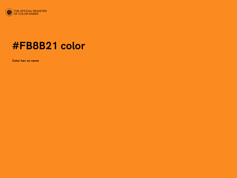 #FB8B21 color image