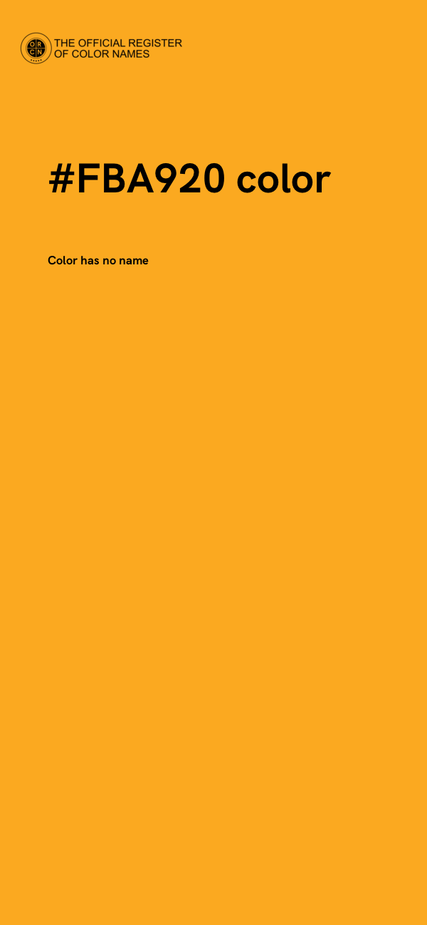 #FBA920 color image