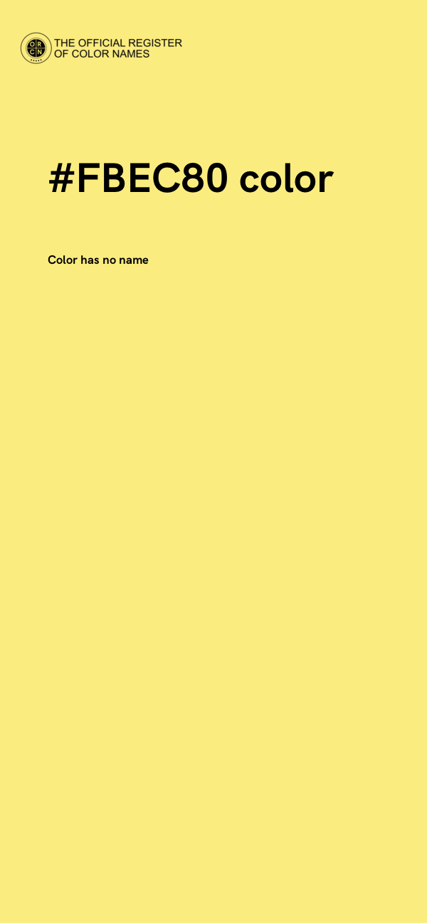 #FBEC80 color image